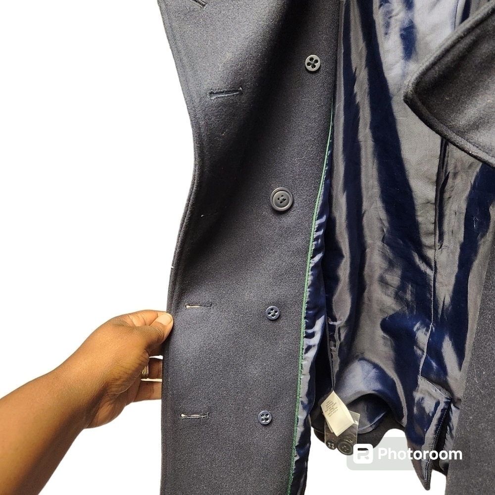 LL Bean Signature Wool Peacoat Sz. 12 Navy - Picture 10 of 14